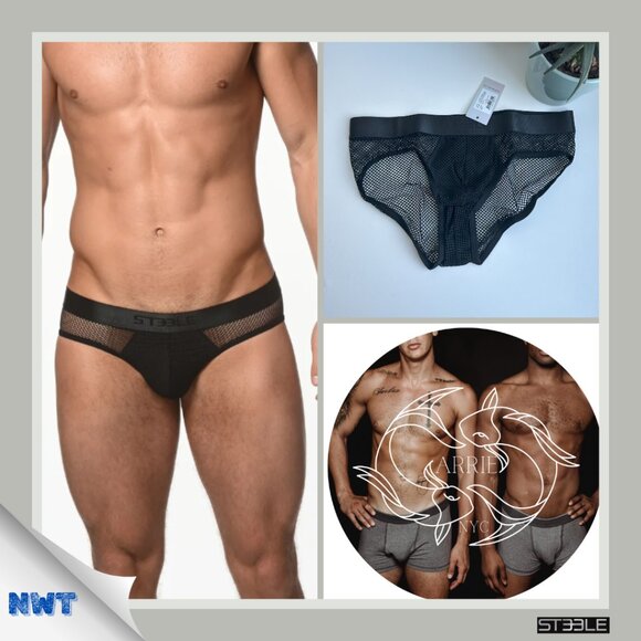 ST33LE - Black Nylon Elastane Power Mesh Low Rise Brief (M) - Picture 1 of 8